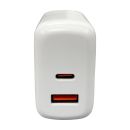 LC-Power LC-GAN-45, USB-Netzteil GaN, 1x USB-C, 1x USB-A, 45W, weiß