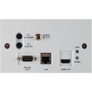 CH-507RXWPBD - 4K60 (4:2:0) HDMI over HDBaseT Wallplate Receiver with IR, RS-232, Bidirectional PoC & LAN (2 Gang UK)