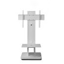TV Standfuß auf verdeckten Rädern, bis zu 75" und 55kg, höhenverstellbar und drehbar, weiß