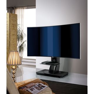 TV Standfu auf verdeckten Rdern, bis zu 88 und 65kg, hhenverstellbar und drehbar, schwarz