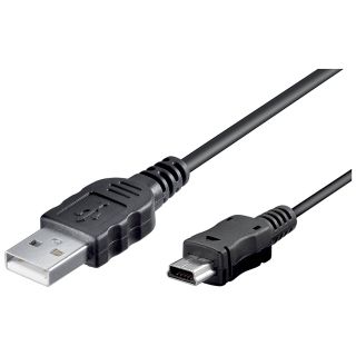 USB 2.0 Kabel. A/MiniB - schwarz - 1,00m