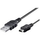 USB 2.0 Kabel. A/MiniB - schwarz - 1,00m