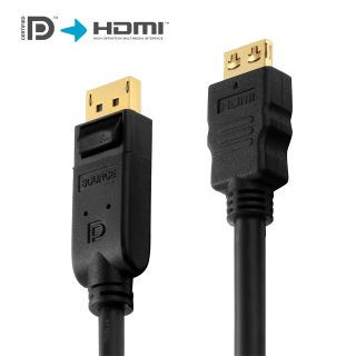 Zertifiziertes Aktives 2K DisplayPort / HDMI Kabel ? 2,00m