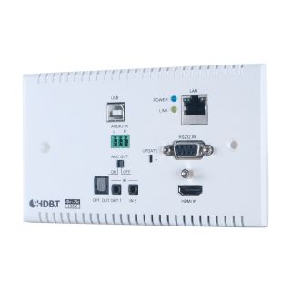 4K60 (4:2:0) HDMI over HDBaseT Wallplate Transmitter with IR, RS-232, PoH (PSE), LAN, USB/KVM & ARC (2 Gang UK) - Cypress CH-1602TXWPUK