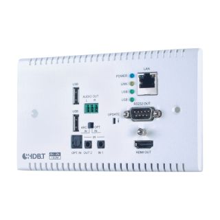 4K60 (4:2:0) HDMI over HDBaseT Wallplate Receiver with IR, RS-232, PoH (PD), LAN, USB/KVM & ARC (2 Gang UK) - Cypress CH-1602RXWPUK