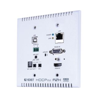 4K60 (4:2:0) HDMI over HDBaseT Wallplate Transmitter with IR, RS-232, PoH (PSE), LAN, USB/KVM & ARC (2 Gang US) - Cypress CH-1602TXWPUS