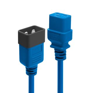 1m IEC-Verlngerunskabel, blau (Lindy 30120)