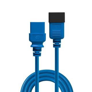 1m IEC-Verlngerunskabel, blau (Lindy 30120)