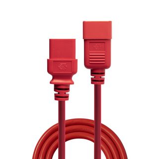 2m IEC-Verlngerungskabel, rot (Lindy 30124)