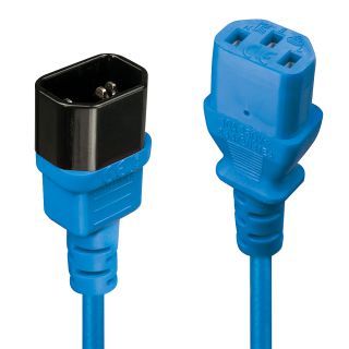0.5m Netzverlängerungskabel C14 an C13, bleifrei, blau
