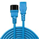 2m Netzverlängerungskabel C14 an C13, bleifrei, blau