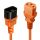 2m Netzverlängerungskabel C14 an C13, bleifrei, orange