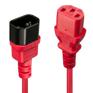 0.5m Netzverlängerungskabel C14 an C13, bleifrei, rot