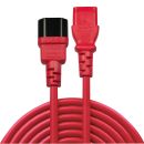0.5m Netzverlängerungskabel C14 an C13, bleifrei, rot