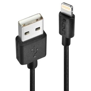 2m USB an Lightning Kabel, schwarz (Lindy 31321)