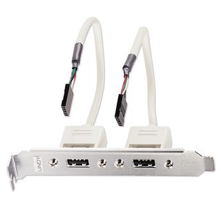 USB-Slotblechadapter, 2x 5 IDC-Kupplung, ca. 0,20m (Lindy 33147)