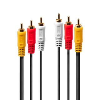 Premium Audio-Video-Kabel,  3x RCA (Cinch) Stecker / Stecker, 1m