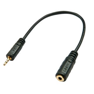 Premium Audio-Adapterkabel, 2.5mm Klinkenstecker an 3,5mm Klinkenbuchse, 20cm (Lindy 35698)