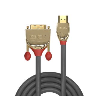 1m HDMI an DVI Kabel, Gold Line (Lindy 36194)