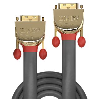 20m DVI-D Dual Link Kabel, Gold Line (Lindy 36208)