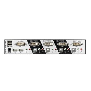 4 Port DVI-I Single Link, USB 2.0 & Audio KVM Switch Pro (Lindy 39337)