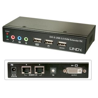 Cat.5 KVM Extender Classic DVI USB Audio, 50m (Lindy 39377)