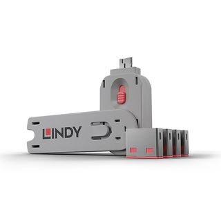 USB Typ A Port Schloss, pink (Lindy 40450)