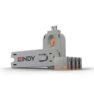 USB Typ A Port Schloss, orange (Lindy 40453)