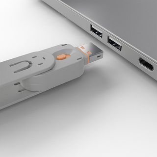 USB Typ A Port Schloss, orange (Lindy 40453)