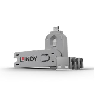 USB Typ A Port Schlüssel mit 4 Schlössern, Weiß
