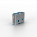 USB Typ A Port Schloss (ohne Schlüssel) - 10 Stück, Blau