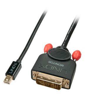 1m Mini DisplayPort an DVI Kabel, Schwarz (Lindy 41951)