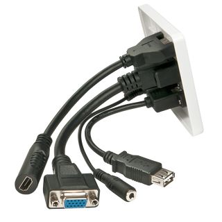 Wandanschlussplatte VGA/HDMI/USB/3.5mm Stereo (Lindy 60220)