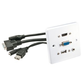 Wandanschlussplatte VGA/HDMI/USB/3.5mm Stereo