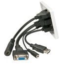 Wandanschlussplatte VGA/HDMI/USB/3.5mm Stereo
