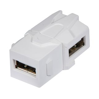 USB 90° Typ A Doppelkupplung Keystone für Wanddose etc. (Lindy 60491)