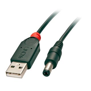 Adapterkabel USB A St - DC 5,5/2,1mm St (Lindy 70268)