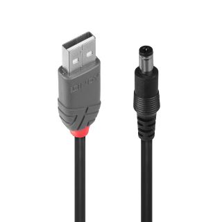 Adapterkabel USB A St - DC 5,5/2,1mm St (Lindy 70268)