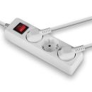 3-fach Schuko Steckdosenleiste mit Schalter, Weiß