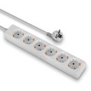 6-fach Schuko Steckdosenleiste, Weiß