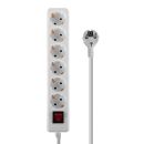 6-fach Schuko Steckdosenleiste mit Schalter, Weiß
