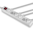 6-fach Schuko Steckdosenleiste mit Schalter, Weiß