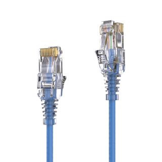 Premium Slim Cat.6 Patchkabel, RJ45, UTP, LSZH ? 0,50m, blau