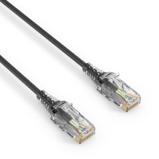 Premium Slim Cat.6 Patchkabel, RJ45, UTP, LSZH ? 0,25m, schwarz