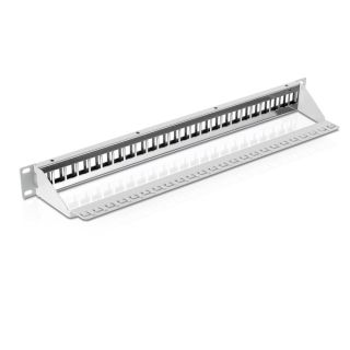Premium 24 Port Keystone Patchpanel, 19 - grau