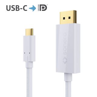 sonero USB-C auf DP Kabel - 1,00m - weiß
