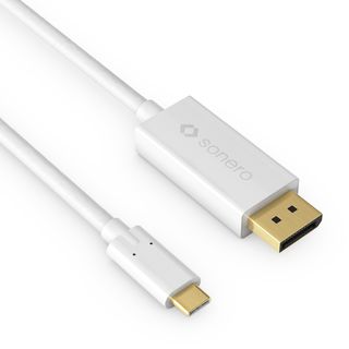 sonero USB-C auf DP Kabel - 1,50m - weiß