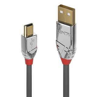 0,5m USB 2.0 Typ A an Mini-B Kabel, Cromo Line (Lindy 36630)