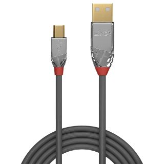 0,5m USB 2.0 Typ A an Mini-B Kabel, Cromo Line (Lindy 36630)