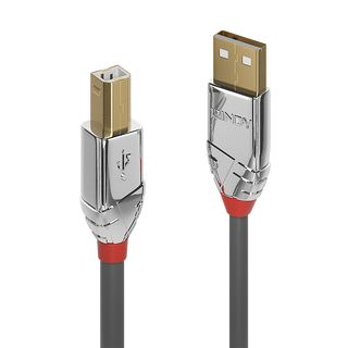 2m USB 2.0 Typ A an B Kabel, Cromo Line (Lindy 36642)